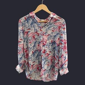Armand Ventilo 100% silk tiger print blouse